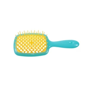 Janeke Szczotka do włosów SUPERBRUSH Normal turkusowo-żółta