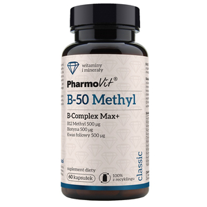 Pharmovit B-50 Methyl B-Complex Max+ suplement diety 60 kapsułek