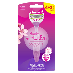 Wilkinson My Intuition Xtreme3 Comfort Cherry Blossom jednorazowe maszynki do golenia dla kobiet 6szt