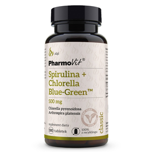 Pharmovit Spirulina + Chlorella Blue-Green suplement diety 180 tabletek