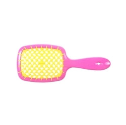 Janeke Szczotka do włosów SUPERBRUSH Normal różowo-żółta