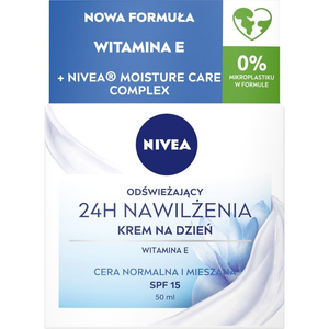 Nivea 24H Nawilżenia odświeżający krem na dzień SPF15 cera normalna i mieszana 50ml
