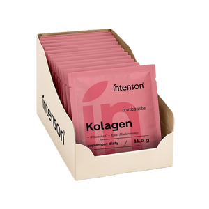 Intenson Kolagen + Witamina C + Kwas Hialuronowy suplement diety Truskawka 20x11.5g