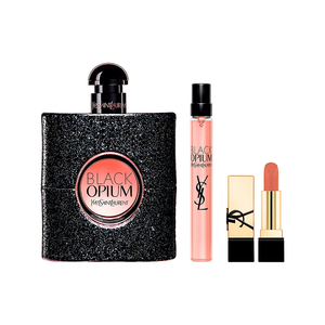 Yves Saint Laurent Black Opium Pour Femme zestaw woda perfumowana spray 90ml + woda perfumowana spray 10ml + pomadka do ust