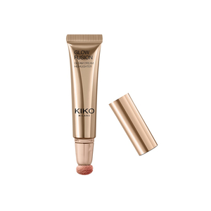 KIKO Milano Glow Fusion Gleam Dream Highlighter rozświetlacz do twarzy w płynie z aplikatorem gąbkowym 03 Tequila Sunset 14ml
