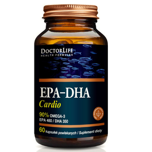 Doctor Life EPA-DHA Cardio 90% Omega-3 EPA 480/ DHA 350 suplement diety 60 kapsułek