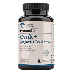 Pharmovit Cynk + Magnez + B6 Active suplement diety 120 kapsułek