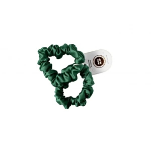 Mexmo Scrunchie Medium Dark Green - Zestaw dwóch gumek jedwabnych