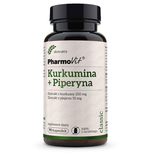 Pharmovit Kurkumina + Piperyna suplement diety 90 kapsułek