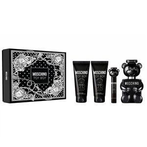 Moschino Toy Boy zestaw woda perfumowana spray 100ml + woda perfumowana spray 10ml + żel pod prysznic 100ml + balsam po goleniu 100ml