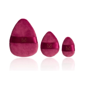 M BRUSH by Maxineczka Powder Puff Trio Zestaw 3 puszków do makijażu Burgundy