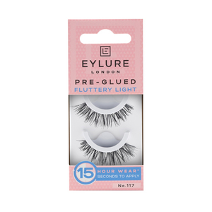 Eylure Pre-Glued False Lashes rzęsy sztuczne samoprzylepne efekt wypełnienia No. 117 Fluttery Light