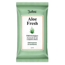LUBA Nawilżane Chusteczki Odświeżające Aloes 15 sztuk