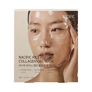 NACIFIC Rice Pepta Collagen Gel Mask - Hydrożelowa maska kolagenowa z ryżem i peptydami 4 sztuki