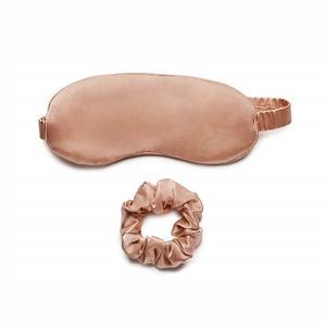 Lovli Silk Jedwabny zestaw maska do spania i gumka do włosów Nude