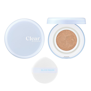 BLACK ROUGE Thin Layer Clear Cushion - Wegański podkład z efektem soft-focus i naturalnego semi-matu SPF 50+ PA++++ Clear 14g