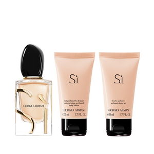 Giorgio Armani Si zestaw woda perfumowana spray 50ml + balsam do ciała 50ml + żel pod prysznic 50ml