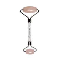 BLEND IT Light Rose Quartz & Silver Wałeczek do masażu twarzy z różowego i białego kwarcu