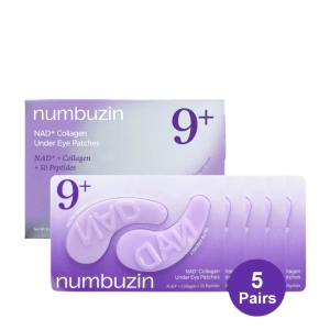 Numbuzin No.9 NAD+ Collagen Under Eye Patches - kolagenowe płatki pod oczy z Koenzymem NAD i peptydami 5 par
