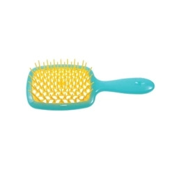 Janeke Szczotka do włosów SUPERBRUSH Normal turkusowo-żółta