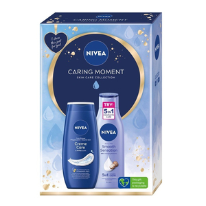 Nivea Caring Moment zestaw żel pod prysznic 250ml + mleczko do ciała 250ml