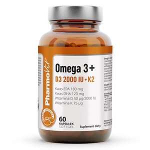 Pharmovit Omega 3 + D3 2000 IU + K2 suplement diety 60 kapsułek