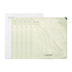 Luvum Calming Repair Cica Gel Mask Box - Hydrożelowa maseczka w płachcie z ekstraktem z młodej wąkroty azjatyckiej 5 sztuk