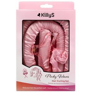 KillyS Pinky Waves wałek do kręcenia włosów ze scrunchie i klamrą