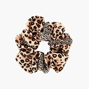 Almania gumka do włosów Scrunchie jedwabna w cętki – leopard
